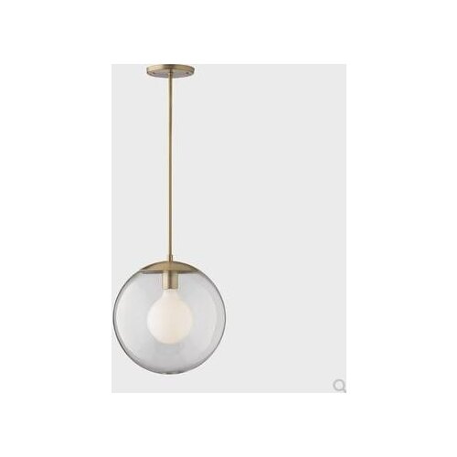 Glass ball brass single head restaurant bedroom villa staircase simple ball led chandelier