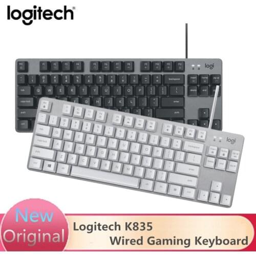 Original Logitech K835 Wired Gaming Keyboard TKL real mechanical keyboard 84-key Red/Blue switch For Desktop Laptop PC Gamer