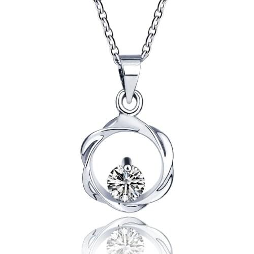 Utimtree Chokers Necklaces For Women Fashion Silver Jewelry AAA Cubic Zircon Pendants Necklace For Wedding Bridal Bijoux Mujer