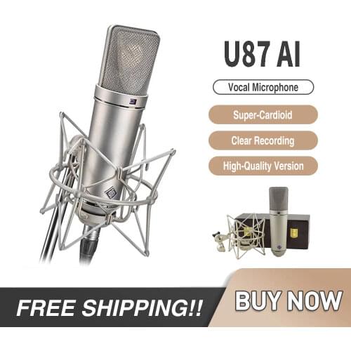 Microphone Set U87AI Professional Vocals Wire Large-Diaphragm Condenser Supercardioid Studio Microphone TOP Recording MIC U87AI