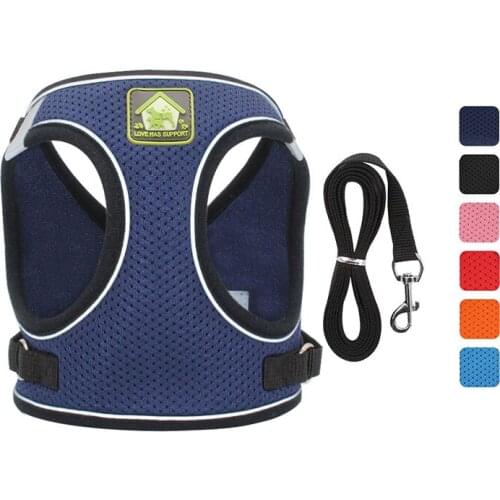 Adjustable Breathable Nylon Dog Harness and leash set Pet Vest Rope Dog Chest Strap Leash Set Collar Leads Harness For Small Dog