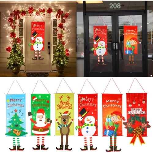 Merry Christmas Porch Door Banner Hanging Ornament Christmas Decoration For Home Xmas Navidad 2020 Happy New Year 2021