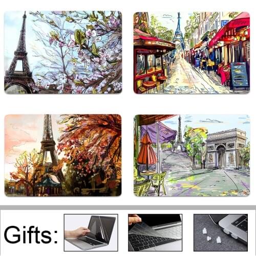 Sanmubaba Paris Painted Case For Macbook Air Pro 11 12 13 15 16 Touch ID Laptop Cover For Macbook Air 13 M1 2020 A2337 A2338