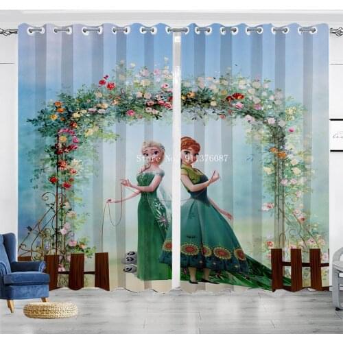 Disney new digital printed brushed shading curtains Frozen 2 elsa Princess digital custom curtains for Girls Bedroom Decor Gift