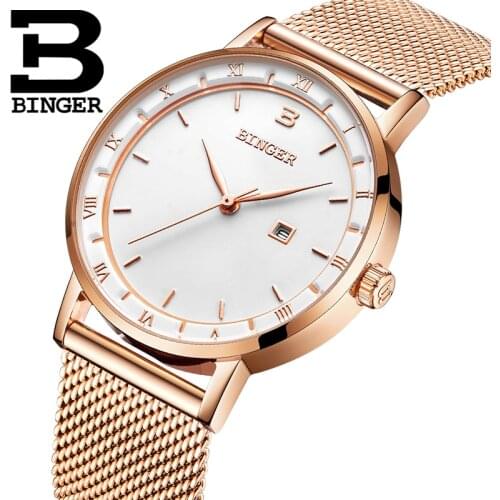 Switzerland BINGER Women Watches Luxury Brand Quartz Watch Women Japan Movement Relogio Feminino Waterproof Wristwatches B2001-4