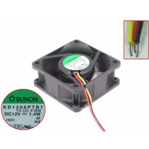 SUNON KD1206PTB1 13.(2).F.GN DC 12V 1.4W 60x60x25mm 3-wire Server Cooling Fan