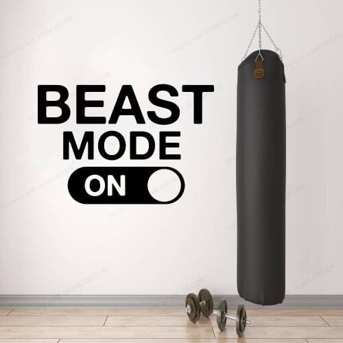 BEAST MODE gym inspirational wall decals fitness vinyl stickers fitness motivation sports healthy lifestyle HJ286