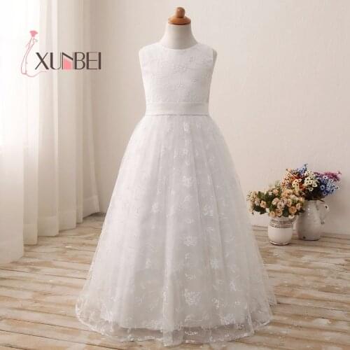 In Stock Princess Lace Flower Girl Dresses Girls Pageant Dresses First Communion Dresses Evening Party Dress
