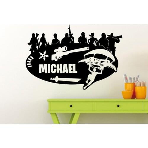 Gepersonaliseerde aangepaste naamstickers vinyl muurstickers jongen games kinderkamer gamers muurdecoratie stickers ZD54