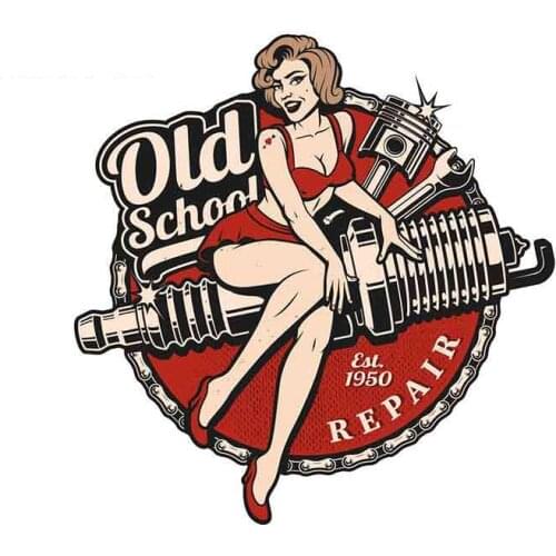 13cm X 13cm Creative Car Sticker Retro Pinup Girl Accessories Vinyl Car Styling Cover Scratches Waterproof PVC