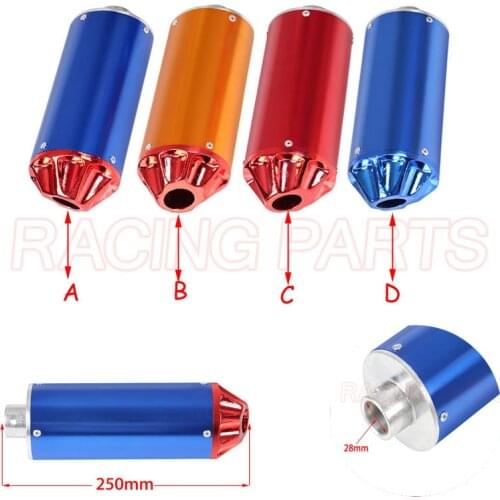 28mm Motorcycle Exhaust Muffler Pipe Adjustable Exhaust Tip Silencer For 50cc-160cc Dirt Pit Bike Scooter ATV Quad
