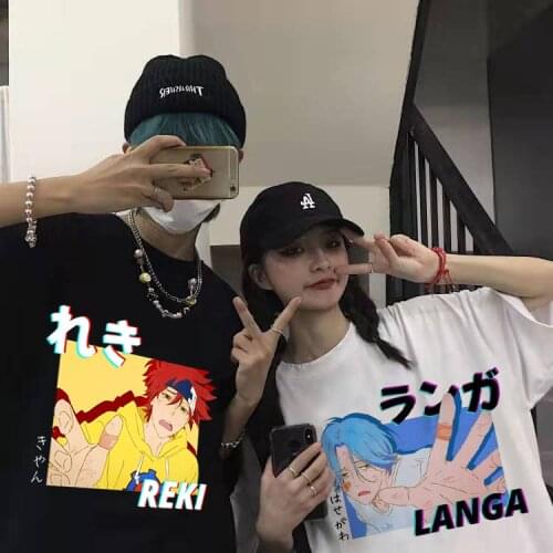 Japanese anime Reki Chibi short-sleeved SK8 The Infinity Langa print men and women street style Harajuku Infinity Skate T-shirt