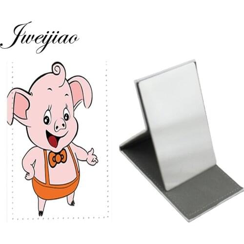 Youhaken Cute Pig New Pattern Mirror Makeup Small Stainless Steel Leather Tasteful Travel Wallet Mirror Souvenir