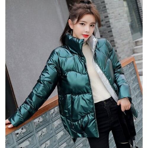 2020 Fashion Green Winter Padded Cotton Jackets for Women Solid Color Female Thick Warm Outwear Coats Tops Plus Size Parka Mujer