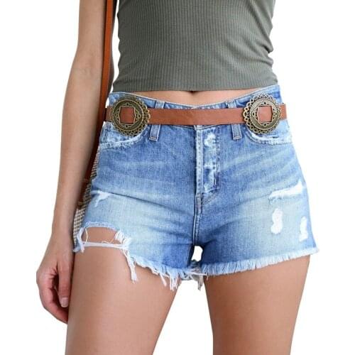 Summer Women Trendy Hole Tassel Denim Shorts Fashion Beggars Shorts Jean Hight Waist Shorts Without Belt 2019
