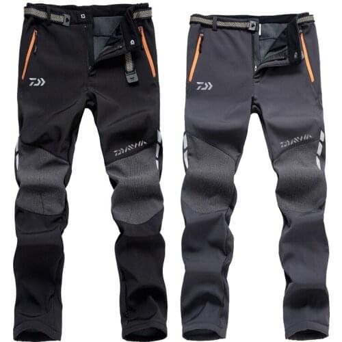 Daiwa Oversized Winter Fleece Waterproof Outdoor Pants Soft Shell Trousers Camp Fish Trekking Climb Hiking Sport Travel Training