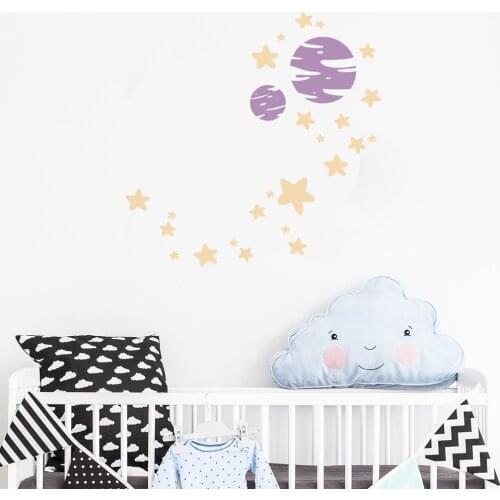 Stars and Planets Wall Sticker For Kid Room Vinyl Decor Decal Art Space Wallpaper Self-Adhesive DIY Decals Design Creative LC231
