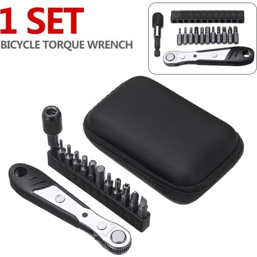 1Set MTB Mountain Bike Torque Wrench Ratchet Wrenches Set 2/2.5/3/4/5/6 mm Allen Key Socket Adapter Bicycle Repairing Tool