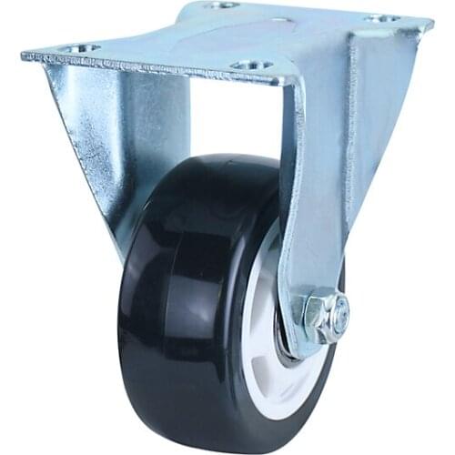 1Pcs 3-inch Furniture Fixed Flat-Panel PU Casters Office Chair Swivel Caster Wheel Metal Heavy Bearing Wheel