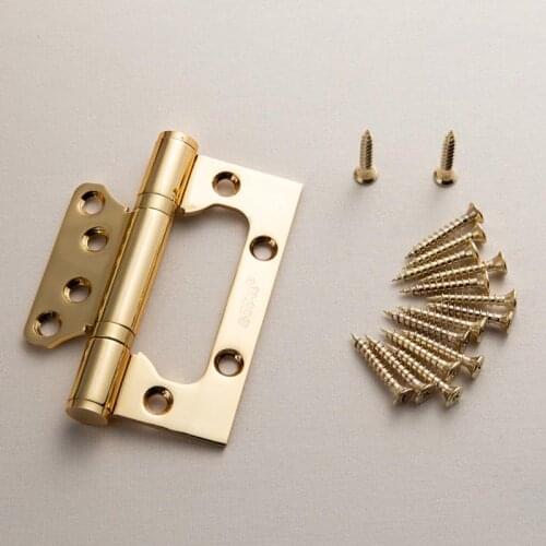 1 Pcs 4-inch Fine Copper Hinges Drawing Gold Door Furniture Silent and lubricated bedroom door hinges Furniture Hardware