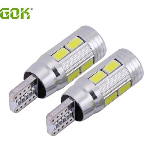 100 X T10 LED canbus W5W 194 Xenon White LED CANBUS T10 10LED NO OBC ERROR t10 10SMD LED 5630 5730 with Lens Projector Aluminum