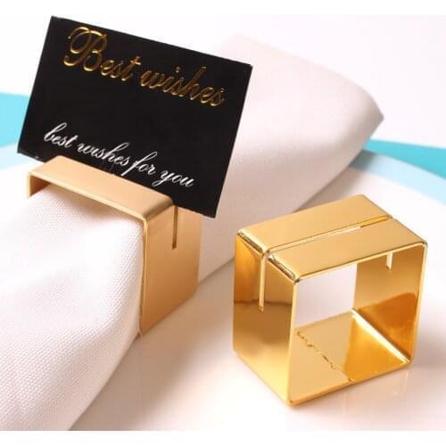 12pcs New product square metal electroplating napkin ring cloth ring napkin buckle