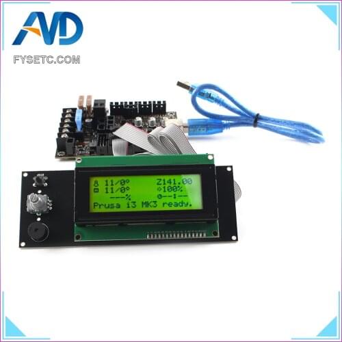 2004 LCD Display + EinsyRambo 1.1b Mainboard For Prusa i3 MK3 With 4 Trinamic TMC2130 Control 4 Mosfet Switched Outputs