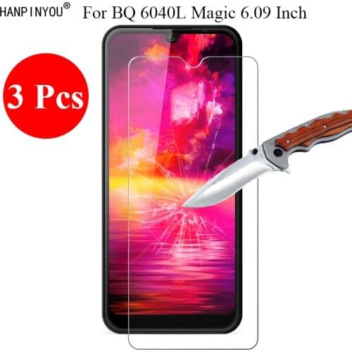3 Pcs/Lot New 9H 2.5D Tempered Glass Screen Protector For BQ 6040L Magic 6.09" Protective Film + Clean Tools