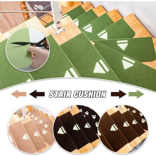 4pcs/set Floor Rug Carpet For Stairway Anti-slip Stair Mats Self-adhesive Step Mats Foot Pad Entrance Mat