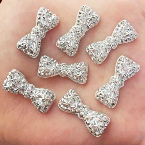 40 Pcs Resin Cute Bow Flat back stone scrapbook DIY Wedding applique ornament hairpin accessories Crafts SF551*2