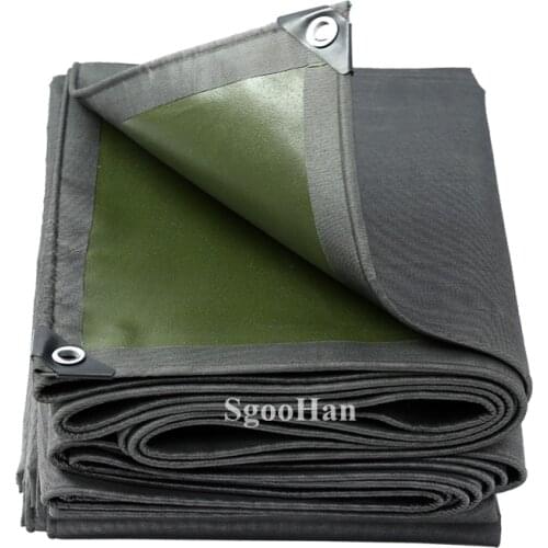 550g/m2 Black-Green Canvas Coated Banner Tarpaulin Outdoor Awning Rainproof Cloth Turck Canopys Pet House Cover Oxford Cloth