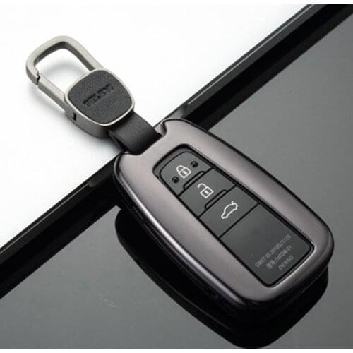Car Styling Aluminium Alloy Key Holder Cover Case Shell Chain For Toyota Camry Corolla C-HR CHR Prado 2018 Key Protection