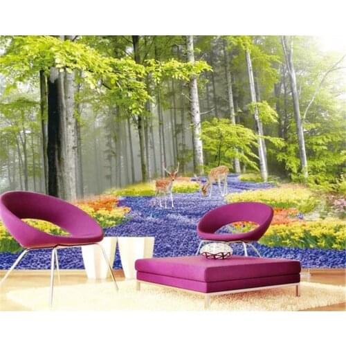 Beibehang Custom size Classic thick stereoscopic silky papel de parede 3d wallpaper beautiful landscape wonderland TV background