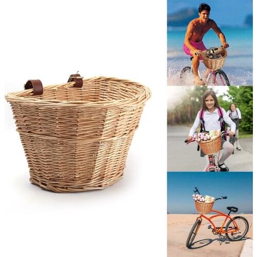 ChildrenS Vintage Rattan Bicycle Baskets 16 Inch Bicycle Balance Car Baskets Bike Scooter Basket Kids Bike Cart Plastic Handbag