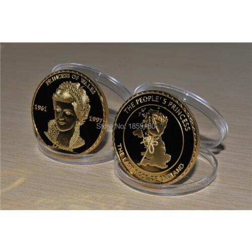 Diana Princess of wales gold CLAD UK sovereign COIN free shipping 10pcs/lot+custom uk gold diana coin