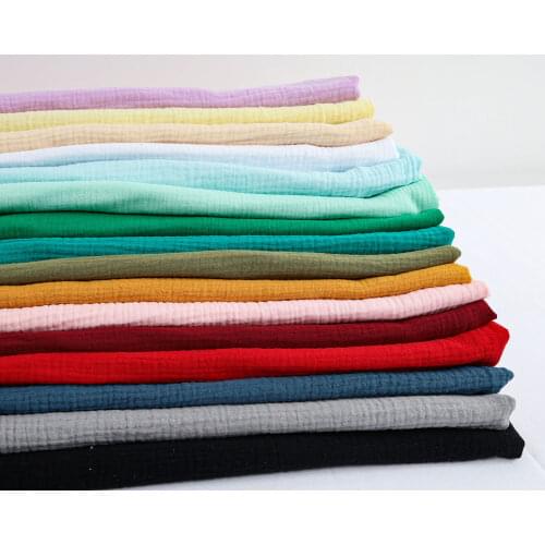2-Layered Gauze Soft Crinkle Cotton Muslin Fabric 135x50cm - Sold By The Half Meter