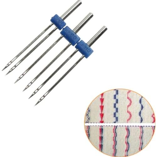 3Pcs Steel Sewing Machine Needle Double Twin Sewing Embroidery Needles Pins Knitting Needles Needlework Craft Supplies Leather