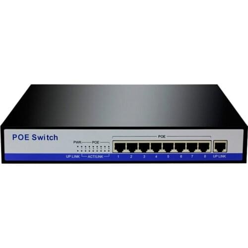 HYY11 Gigabit poe switch 8 port 10/100/1000mbps rj45 lan hub ethernet switch 50V3A IEEE802.3af active poe for 8pcs 1080P HD poe