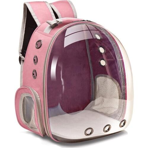 Cat Dog Carrier Backpack Puppy Travel Pet Transport Bag Carrying Supplies Outdoor Portable Capsule Cage Breathable Transparent