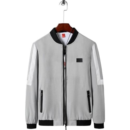 New 8XL Men Bomber Jacket Spring Autumn Baseball Jackets Loose Men Zipper Windbreaker Fashion Casual Mens Solid Color Coat