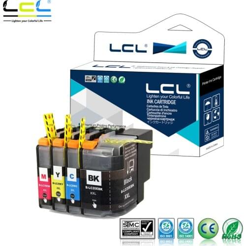 LCL LC20E LC20EBK LC20EC LC20EM LC20EY XXL (4-Pack KCMY) Ink Cartridge Compatible for Brother MFC-J5920DW/mfcj985dw