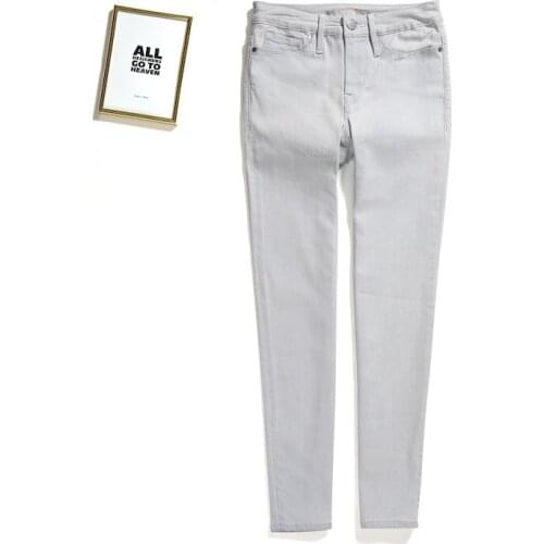 Summer women fashion slim water wash mid waist casual skinny jeans female trendy calf length pencil style denim bottom trousers