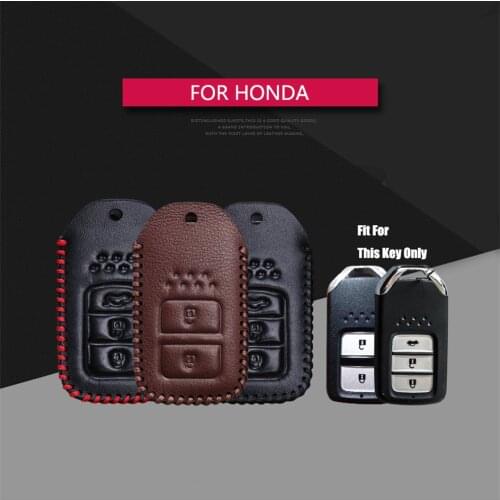 Best Sale Leather Car Key Case Cover For Honda HRV JAZZ Odyssey Pilot Fit City Clarity Spirior Key Holder Key Parts Skin Shell