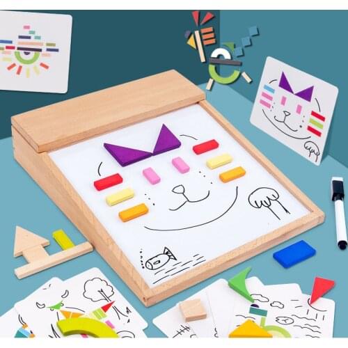 Magnetic Jigsaw Puzzle Children Early Education Ddrawing Board Writing Jigsaw Puzzle Kids Building Block Cognition Wooden Toys