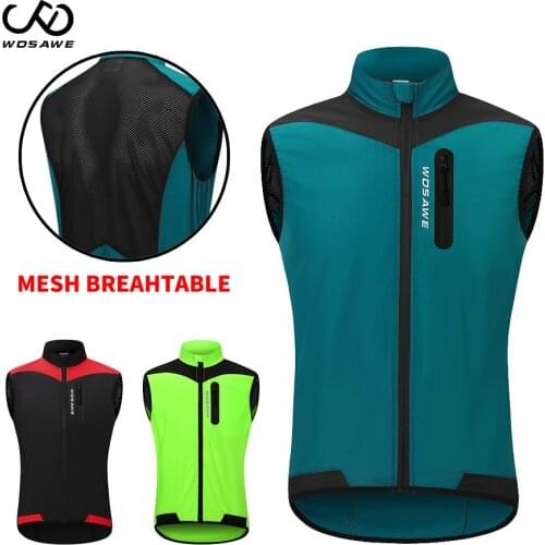 WOSAWE 2021 Summer Breathable Cycling Vest Keep Dry And Warm Mesh Ciclismo Sleeveless Bike Bicycle Undershirt Jersey Windproof