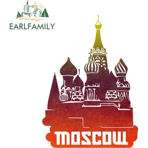 EARLFAMILY 13cm x 9.6cm For Moscow Car Accessories Stickers Car Door Protector Decal Waterproof Suitable for VAN RV Decor