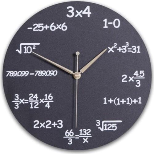 Math Equations and Notations Mathematics Chalkboard Geek Wall Educational Clock