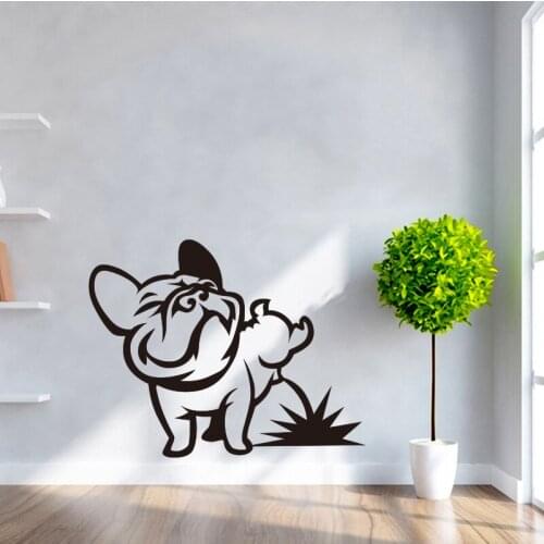 Funny Dog Squatting French Bulldog Wall Sticker Vinyl Wall Art Decal Kids Children Room Decoration Nursery Wallpaper Poster