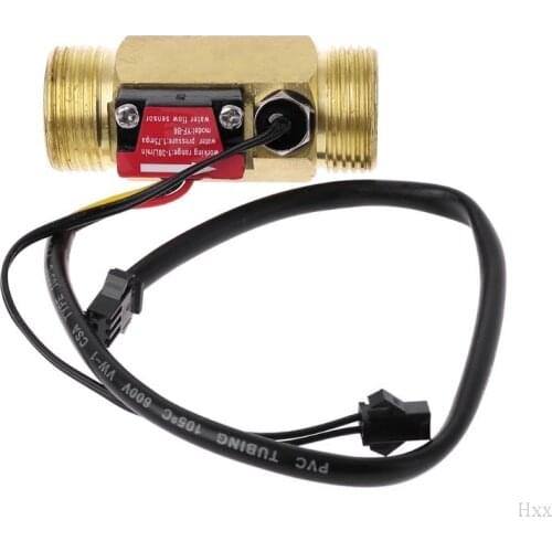 New G3/4" Flow Sensor Water Flow Switch With Temperature Detection For Turbine Liquid Sensor Copper Shell Hall Flow Meters