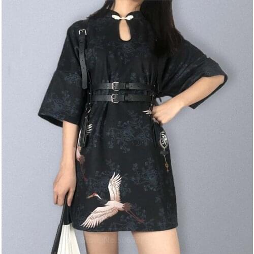 Fashion Cheongsam Dress Qipao Chinese Women Retro Slim Fashion Short Oriental Casual Traditional Party Gown Streetwear Loose